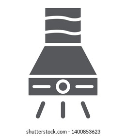 Exhaust hood glyph icon, fan and kitchen, extractor hood sign, vector graphics, a solid pattern on a white background, eps 10.