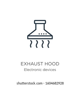 Exhaust hood icon. Thin linear exhaust hood outline icon isolated on white background from electronic devices collection. Line vector sign, symbol for web and mobile