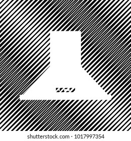 Exhaust hood. Kitchen ventilation sign. Vector. Icon. Hole in moire background.