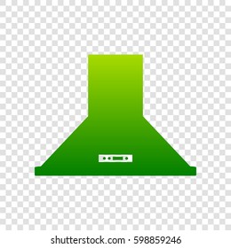 Exhaust hood. Kitchen ventilation sign. Vector. Green gradient icon on transparent background.