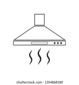 Exhaust hood line icon. Vector illustration, flat design.