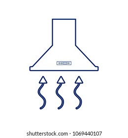 Exhaust hood. Range hood. Kitchen ventilation sign. Vector. Flat style black icon on white.