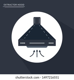 Exhaust hood. Range hood. Kitchen ventilation sign. Vector