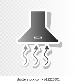 Exhaust hood. Range hood. Kitchen ventilation sign. Vector. New year blackish icon on transparent background with transition.