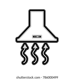 Exhaust hood. Range hood. Kitchen ventilation sign. Vector. Flat style black icon on white.