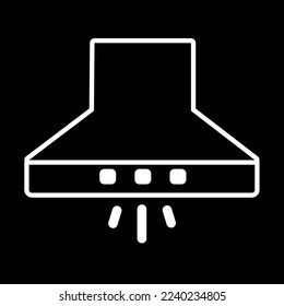 exhaust hood vector icon isolated on black background, vector illustration, cookware, kitchenware