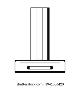 Vector del capó de escape en un estilo lineal aislado en el fondo blanco. Cubierta de cocina de mano. Los iconos de los hogares van desde el capó. Isolación de ilustraciones vectoriales en forma de doodle