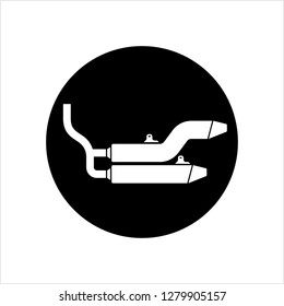 Exhaust Icon, Auto Exhaust Icon, Muffler Vector Art Illustration