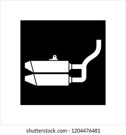 Exhaust Icon, Auto Exhaust Icon Vector Art Illustration