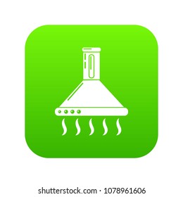 Exhaust icon green vector isolated on white background