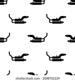 Exhaust Icon Seamless Pattern, Auto Exhaust Icon, Muffler Vector Art Illustration