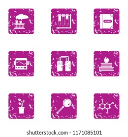 Exhaust icons set. Grunge set of 9 exhaust vector icons for web isolated on white background