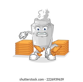 the exhaust karate mascot. cartoon vector