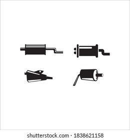 Exhaust muffler icon logo, vector design illustration 