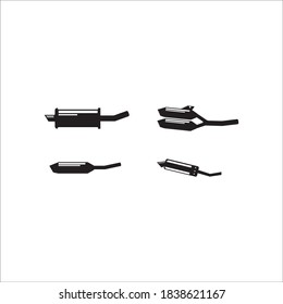 Exhaust muffler icon logo, vector design illustration 