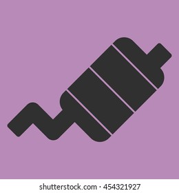 Exhaust pipe flat icon on background. Vector illustration. Isolated.
