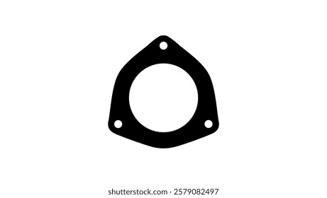 Exhaust Pipe Gasket, black  isolated silhouette