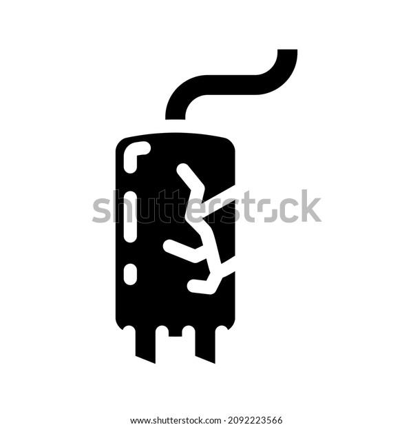 exhaust pipe glyph icon vector.\
exhaust pipe sign. isolated contour symbol black\
illustration