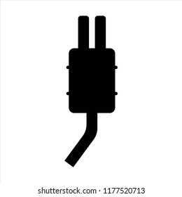 exhaust pipe. icon black isolated object.