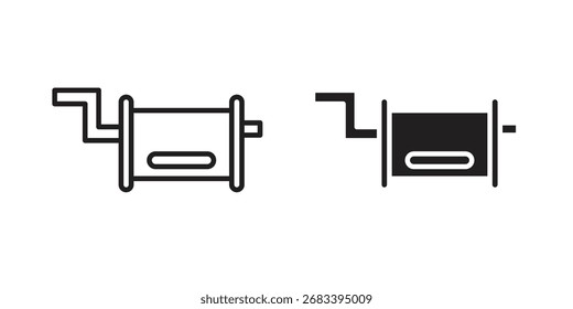 Icono de tubo de escape plano y paquete de estilo de carrera sobre fondo blanco. Ilustraciones vectoriales
