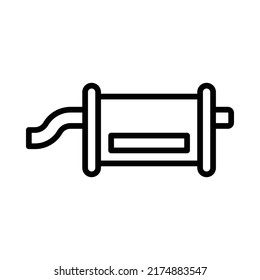 Exhaust Pipe Icon. Line Art Style Design Isolated On White Background