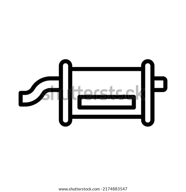 Exhaust Pipe Icon. Line Art Style Design\
Isolated On White\
Background