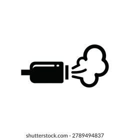 Exhaust pipe icon vector automotive emission with automotive emission pollution tailpipe
