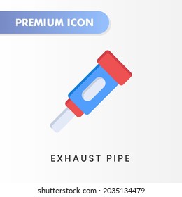 icono del tubo de escape para tu diseño de sitio web, logotipo, aplicación, interfaz de usuario. Ilustración gráfica vectorial y trazo editable. diseño plano del icono del tubo de escape.