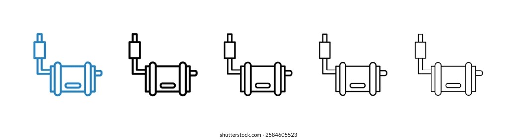 Exhaust pipe icons in five different stroke sizes