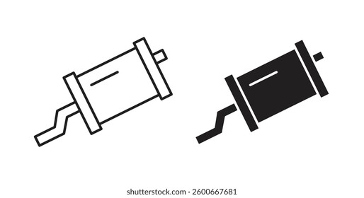 Exhaust pipe icons graphics set vectors