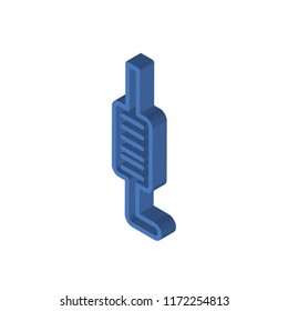 Exhaust pipe isometric left top view 3D icon