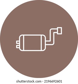 Abgas Pipe Linie Kreis Symbol Vektorbild. Kann auch für Web-Apps, mobile Apps und Printmedien verwendet werden.