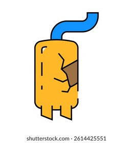 exhaust pipe line icon vector. exhaust pipe sign. isolated symbol illustration