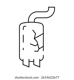 exhaust pipe line icon vector. exhaust pipe sign. isolated contour symbol black illustration