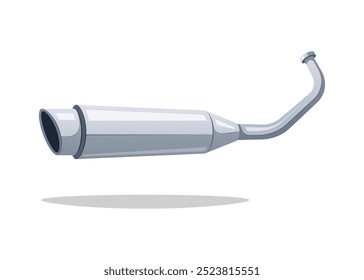 Exhaust pipe muffler vector isolated on white background.