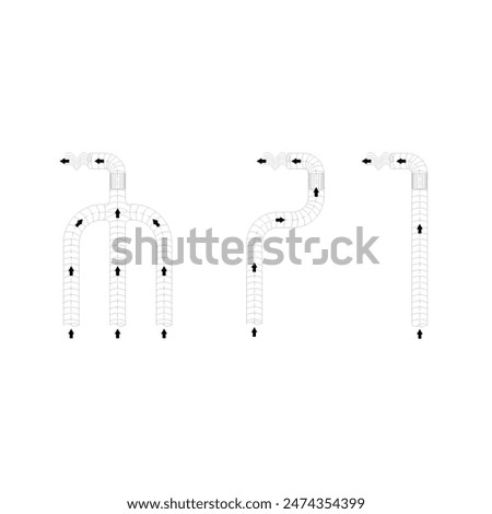 exhaust pipe with three types of pipes
