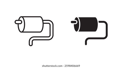 Exhaust pipe vector icon set in black color.