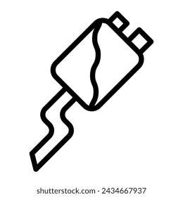 Diseño de icono de línea de vector de tubo de escape