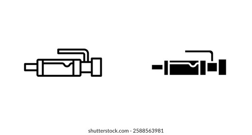 Exhaust pipe vectors icons set in filled and strokes on white background