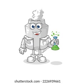 the exhaust scientist character. cartoon mascot vector