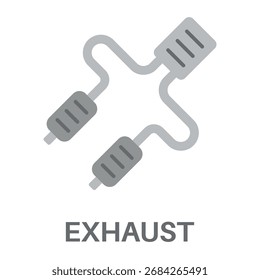 Auspuff einfache Stil flache Design-Vektor