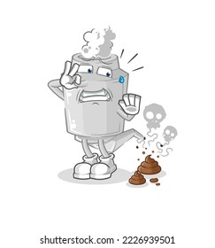 the exhaust with stinky waste illustration. character vector
