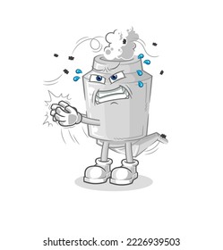 the exhaust swat fly character. cartoon mascot vector