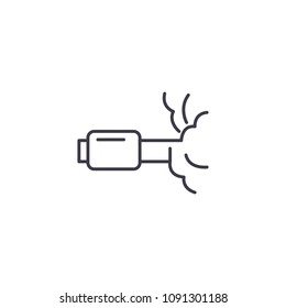 Exhaust system linear icon concept. Exhaust system line vector sign, symbol, illustration.