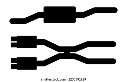 Auspuffanlage. Vektorschwarze Symbol einzeln auf weißem Hintergrund.