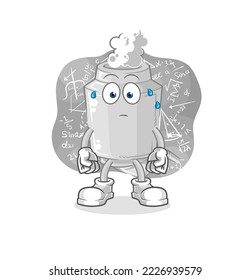 el vector duro de pensamiento de escape. personaje de caricatura