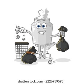 the exhaust Throw garbage mascot. cartoon vector