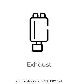 exhaust vector line icon. Simple element illustration. exhaust outline icon from transportation concept. Can be used for web and mobile
