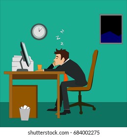 Man Sleeping Over Desk Images Stock Photos Vectors Shutterstock