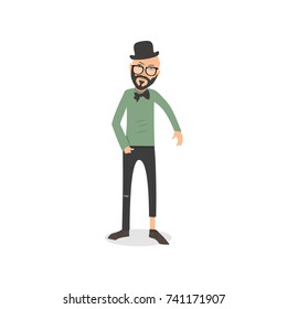 Exhausted and completely wiped out cartoon guy in casual clothes, gesturing. Vector illustration. Modern flat design.	